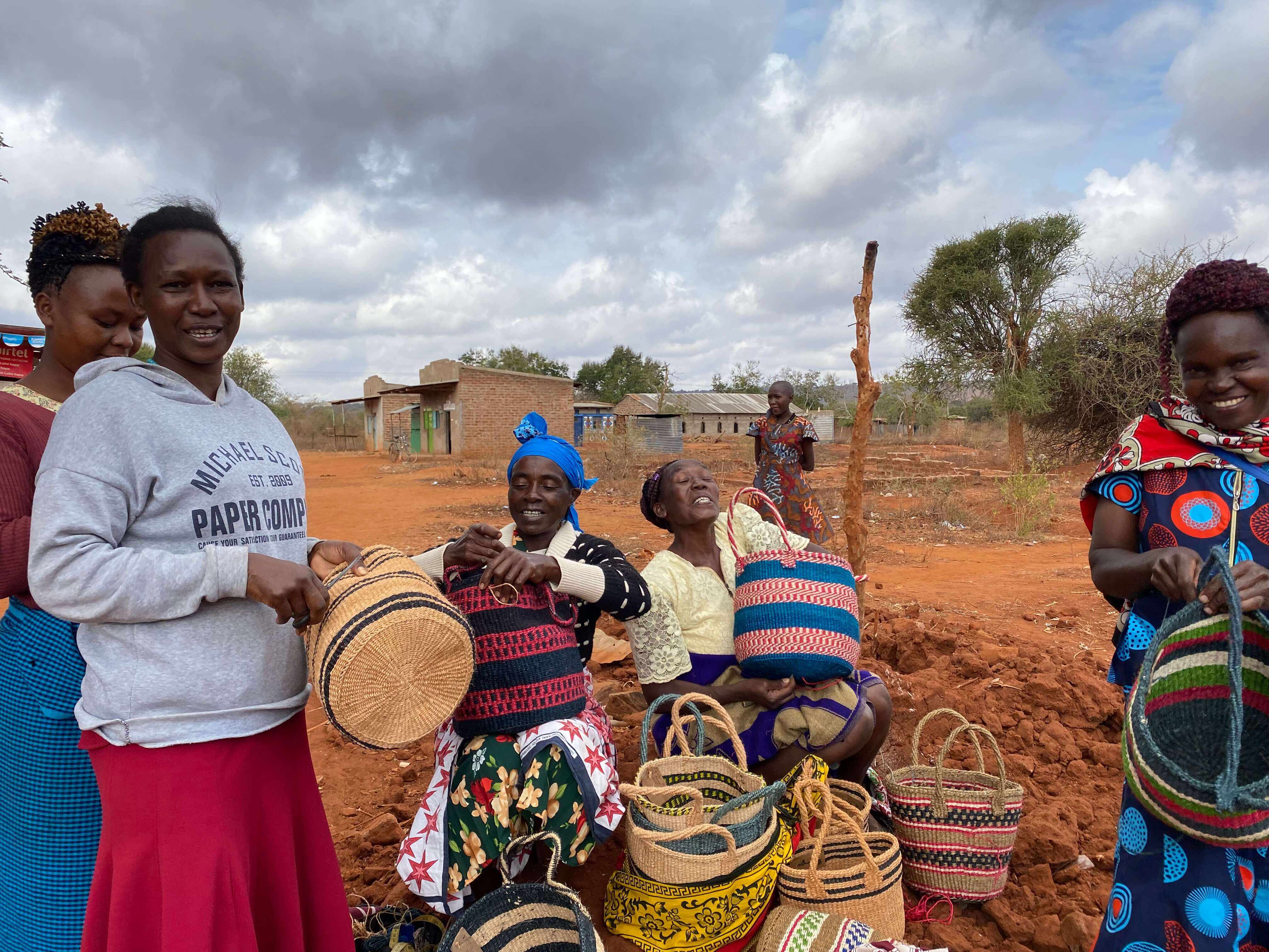 Women basket weaving artisans